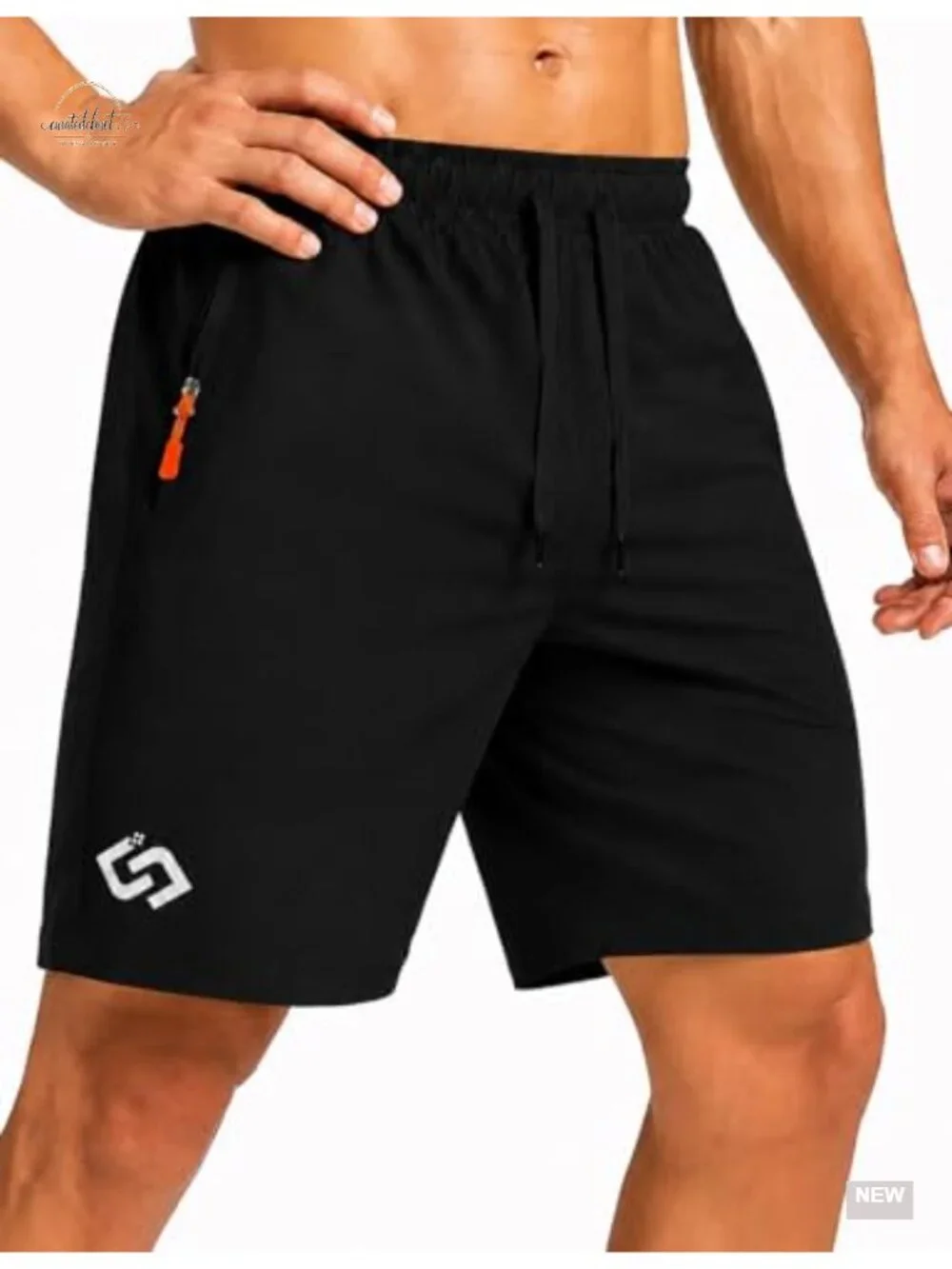 Men's 7 Inch Athletic Gym Shorts Quick Dry with Zipper Pockets Polyester Spandex